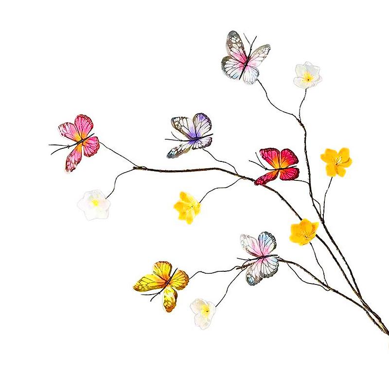 1PC With Flowers Artificial Flowers Dead Branches Flower Creative 12-fork Silk Flower Colorful 77cm