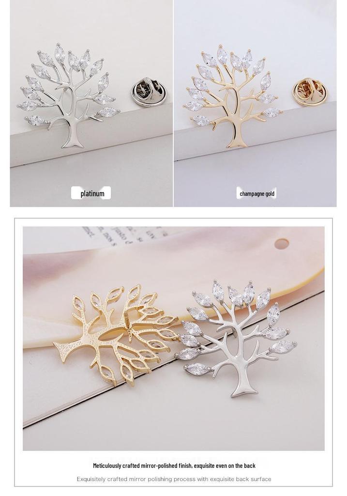 Luxury Zirconia Brooch: Fashionable Unisex Corsage with Anti-Exposure Lapel Buckle