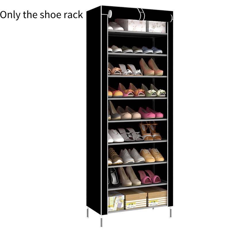 

Многоярусный шкаф 10 Органайзер для хранения Подставка для обуви Черная Вмещает 27 пар Пыленепроницаемый чёрный