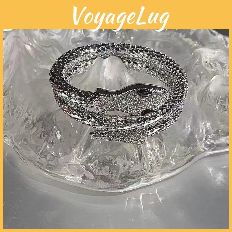 Snakeshaped Chic Alloy Zircon Bracelet For Women Unique And Fashion Forward