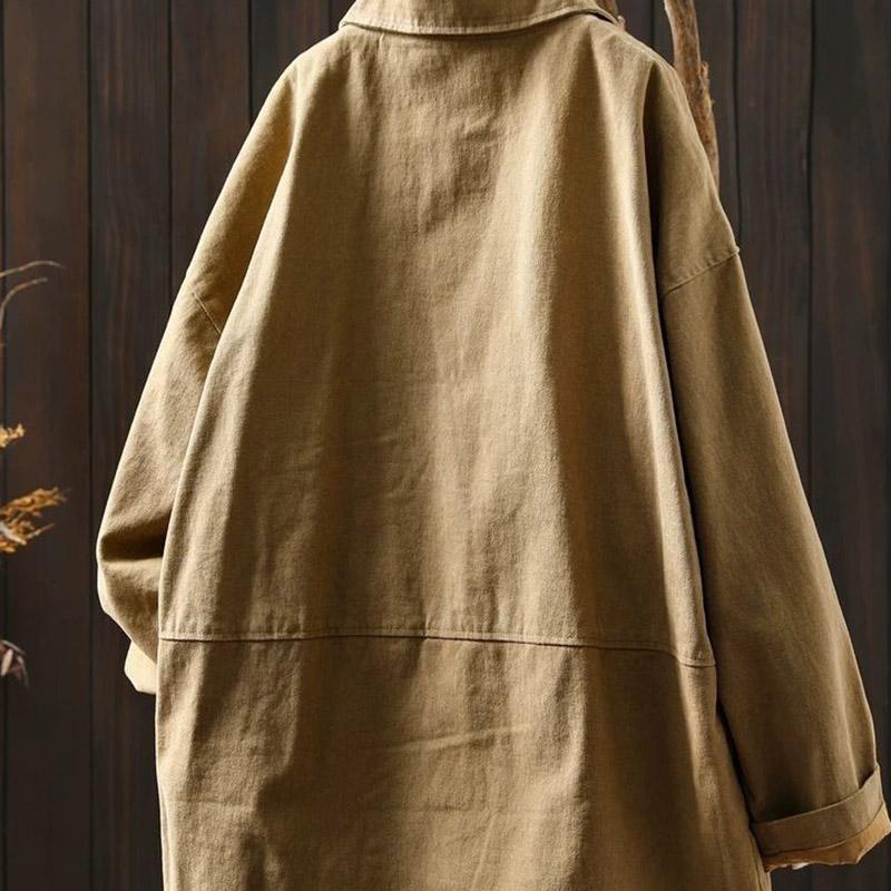 Coat for Women Cotton Autumn Winter Thickened Casual Oversize Outerwear Loose-Fit Jacket