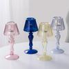 European Transparent Desk Lamp Shaped Glass Candle Holder Retro Candle Holder Home Decoration Accessories Wedding Party Decor