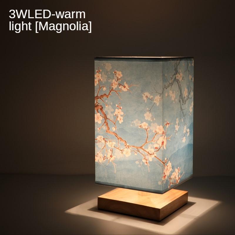 National Style Classical Red Plum Magnolia Night Light Retro Oriental Summer Lotus Rhyme Desktop Decoration Atmosphere Light