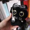 Punk Rock Black Cat Plushies Stuffed Doll Cat Pendant Kid Gift Cat Plush Keychain  Boy Girl