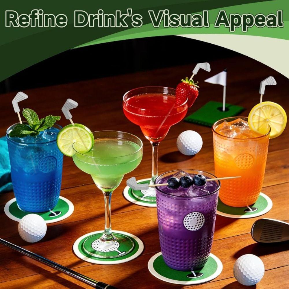 100Pcs/Set Wooden Golf Toothpicks Eco-Friendly Fruit Skewers Golf Theme Party