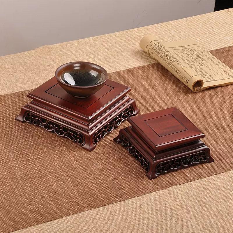 Dalbergia Cochinensis RedWood Carved Bonsai Display Pedestal Vase, Artical Statue, Luxury Collection Base, Classical Design