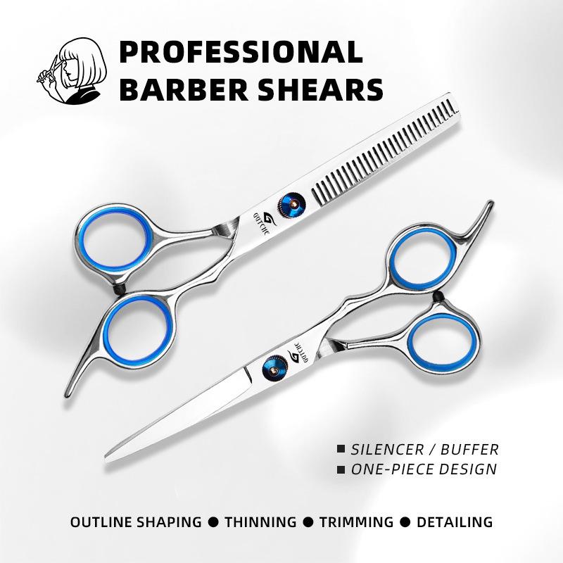 Blue Hat Stainless Steel Professional Barber Thinning Scissors for Hair Salon Stylists