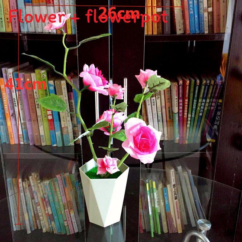 Artificial Rose Plant With Silk Flowers For Home Decor And Gift Use
