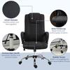 Office Chair Ergonomic Desk Chair with Armrest, Height-Adjustable Swivel Chair with Linen Look, Padded Computer Chair, Black