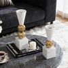 Marble Candlestick Candle Holder Geometric Golden Sphere Marble Ornaments Centerpieces Candle Stick Holder Home Decoration