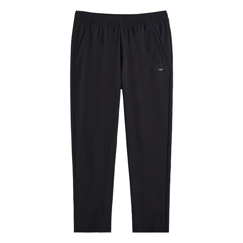 Li-Ning Pantaloni sport tricotati casual versatili, simpli, confortabili, la modă, de culoare uni, respirabili, drepți, largi, pentru femei, negri AYKV764-1