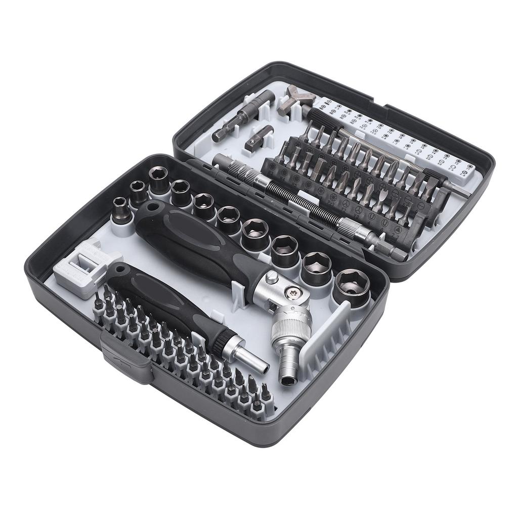 Ratschenschraubendreher-Set 68 in 1 Ergonomischer und 180 Grad drehbarer Griff Präzise Bohrer Ratsche Schraubendreher