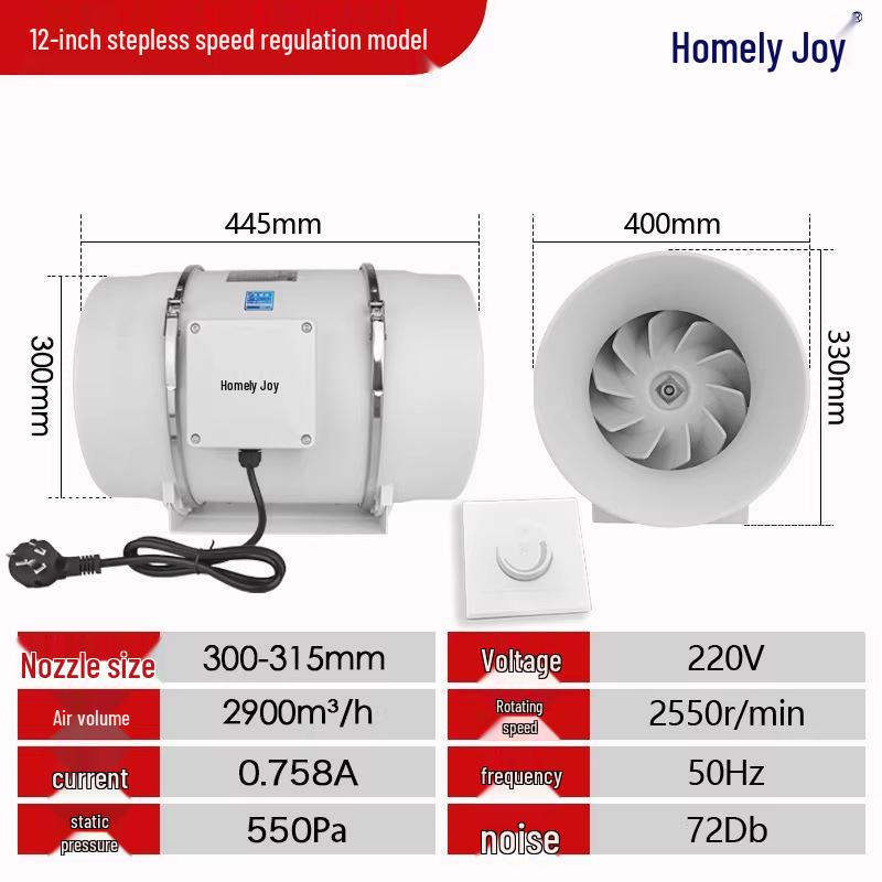 Remote-Controlled Axial Flow Indoor Exhaust Fan with Turbo Ventilation