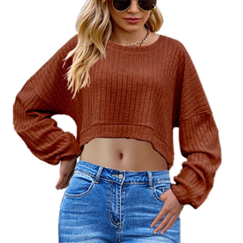 Women's Fashion Casual Autumn Winter Solid Color Print Long Sleeve U-Neck Blouses & Shirts