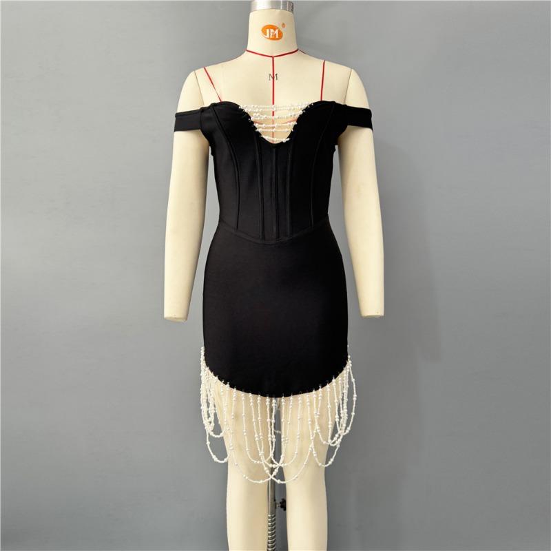 

New sexy tight bandage dress hem elegant temperament dress skirt European and American slim hip skirt women s clothing XL