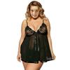 Plus Size Lace Nightgown - Sexy Transparent Mesh Lingerie