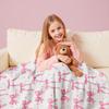 VIKAMA Pink Bow Blanket, Soft And Comfortable, Machine Washable, Suitable For Sofa Beds, Camping And Home Decoration