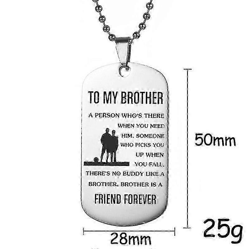 To My Brother Necklace Metal Lettering Pendant Inspirational Love Gifts