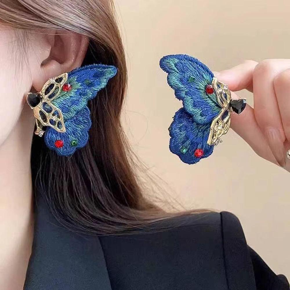 Luxury Embroidery Butterfly Earrings Ear Jewelry Delicate Earrings for Women  Gifts