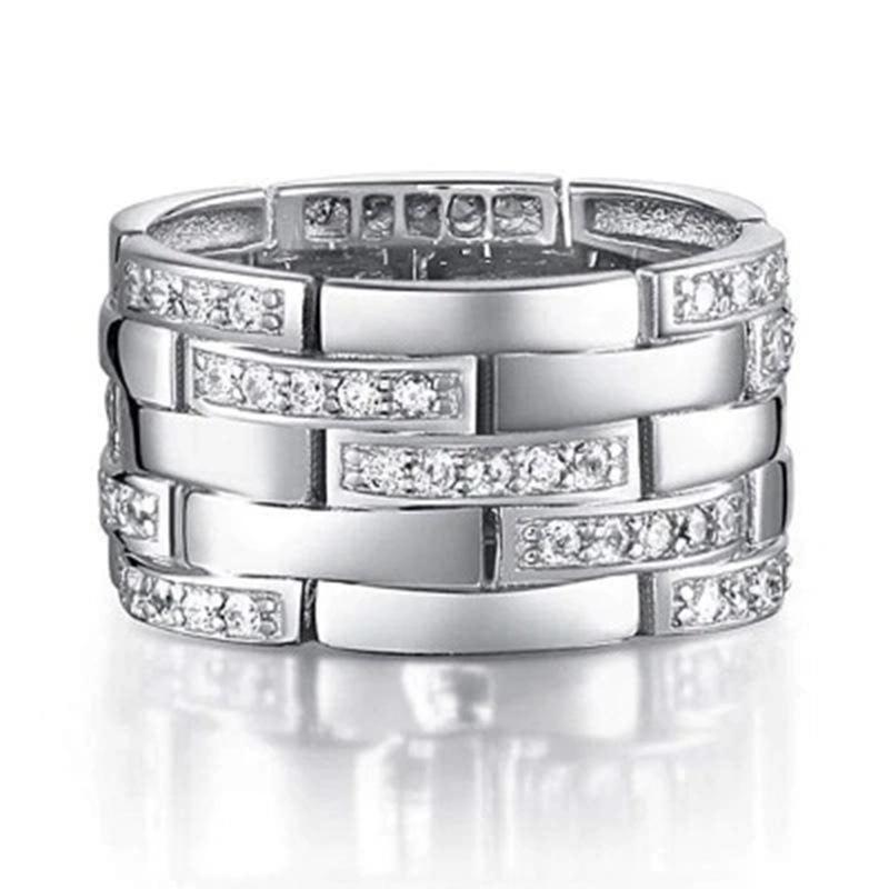 Men'S Ring, Trendy Fashion Wide Edition Men'S Ring, Micro Zircon Business Ring