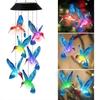 Blue Bird Wind Chime Lamp Color changing Solar Wind Chime Colorful Butterfly Wind Chime Lamp Waterproof Outdoor for Courtyard Garden Decoration