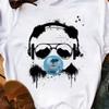 Maycaur Summer Women T Shirt Loose Tops Cute Panda Heart Print Short Sleeve Female Loose Casual T-shirt Ladies Top Tee