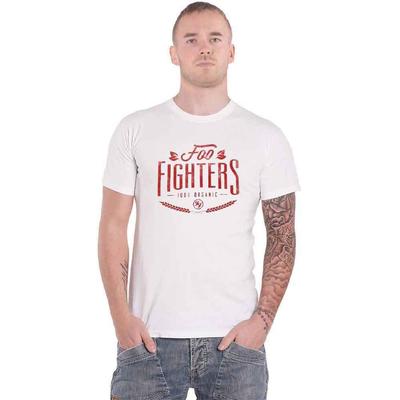 Foo Fighters T Shirt 100% Organic Band Logo New Official White Ex Tour Unisex T-Shirt