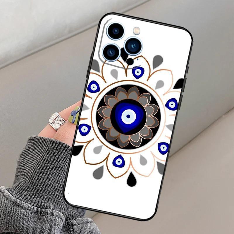 Apple Iphone15 Mini Mobile Phone Case, Evil Eye Mobile Phone Case, Painted Anti-Drop, Huawei Anti-Drop Mobile Phone Case.