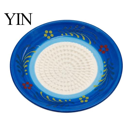 Ceramic Kitchen Gadget Garlic Grater Plate, Manual Grinding Tool for Ginger Spice, Grinder Plate Non-Stick Fruits Vegetables, Multifunctional