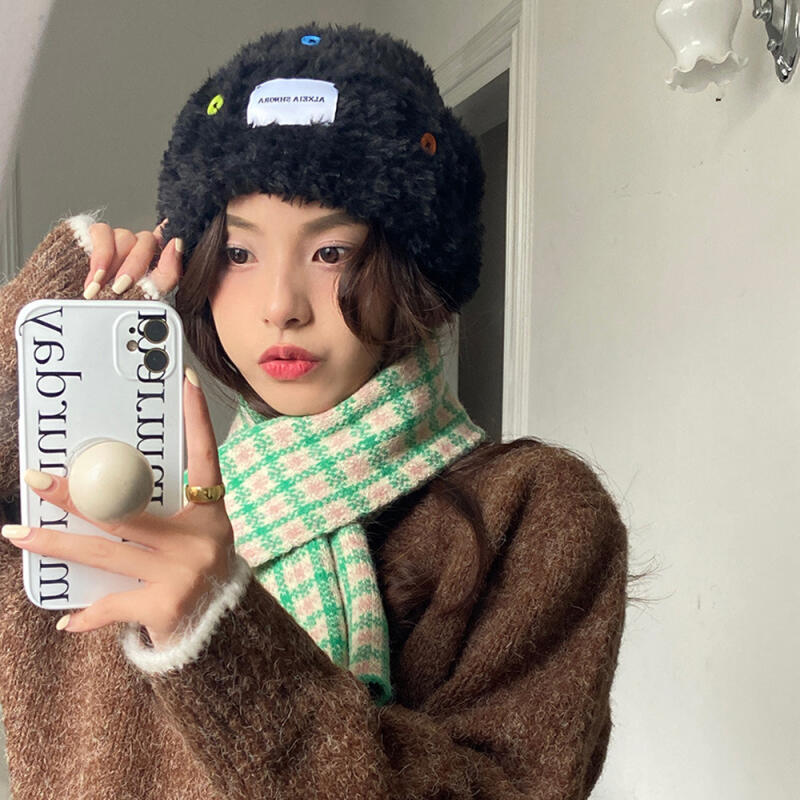 Elana Winter Bucket Hat Soft Fur Bucket Hat black