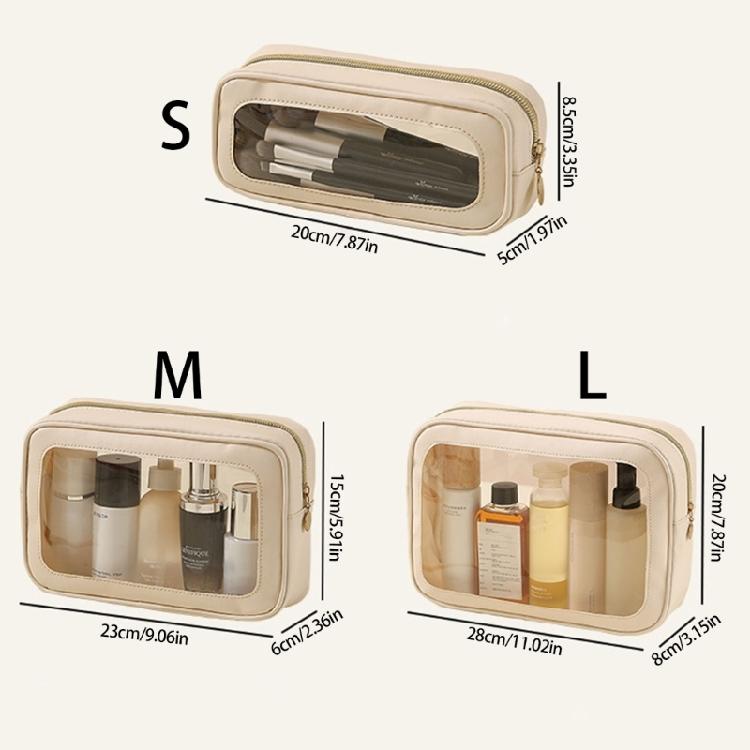 Clear Front Easy Access Toiletry Organizer Waterproof Portable Travel Makeup Accessories Bag for Women Girls