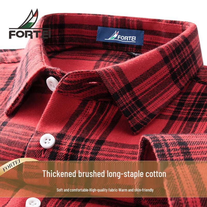 

Men s Long-Sleeved Plaid Warm Shirt 2XL