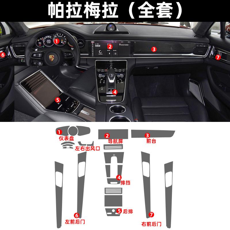 Tpu Transparent Film for 18-21 Porsche Panamera Car Interior Sticker Console Dashboard Screen Protective Film Decor Accessories