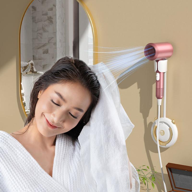 Adjustable Hair Dryer Bracket In Bathroom Non Perforated Wall Mounted Hair Dryer Storage Rackbathroom Organizer And Storage Rack