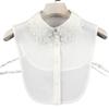 Fake Collar Blouse Versatile Anti-Wrinkle Chiffon Embroidered Fake Collar Shirt Decorative Collar