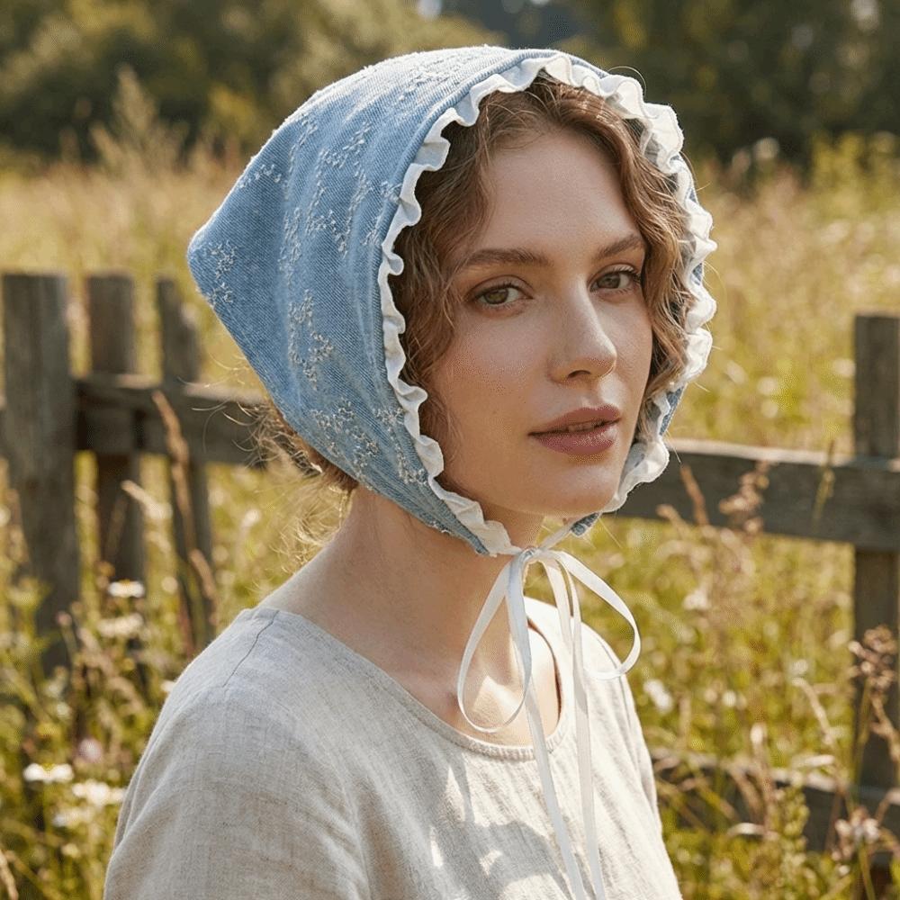 Turban Triangle Scarf Denim Headscarf Retro Star Hair Scarf  Party