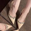 2025 New Pointed Rhinestone High-heeled Shoes Champagne Sexy Temperament Wedding Shoes Women's Thin Heels Light Mouth Shoes