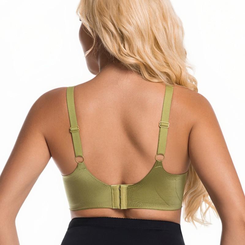 Wirefree Deep V Bra Women - Seamless Thin Cup Back Hook Full Coverage Plus Size Lifting Support