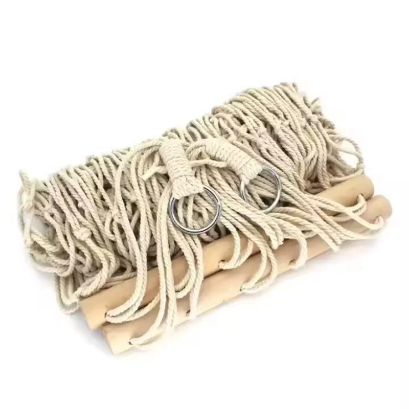 Camping courtyard travel hammock, anti-overturning mesh hammock, cotton rope hammock