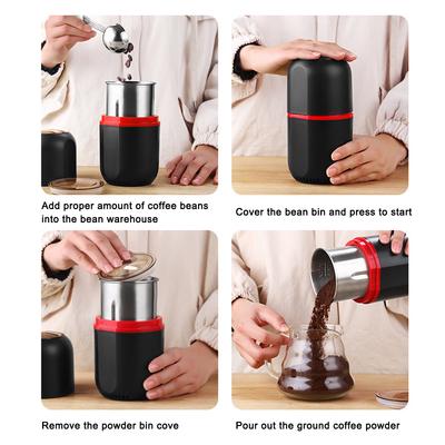Portable Electric Coffee Grinder Household Mini Grain Small Spice Grinder Herb Grinder Stainless