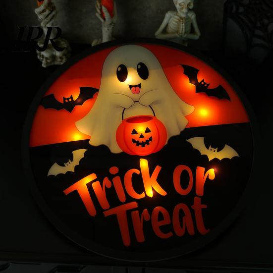 High-quality Halloween Signage LED Glowing Hanging Decor, Acrylic Window Ornament with Light, Spooky Indoor Decorations Sign for Door Wall Haunted