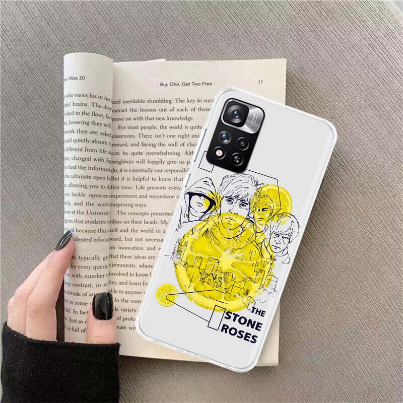 

Чехол для телефона Stone-R-Roses для Redmi Note 13 12 Pro Plus 14 15 Pro 5G 11 11T 11E 11S 10 Pro 10S 9 9S Прозрачный ТПУ Чехол Redmi Note 12 4G