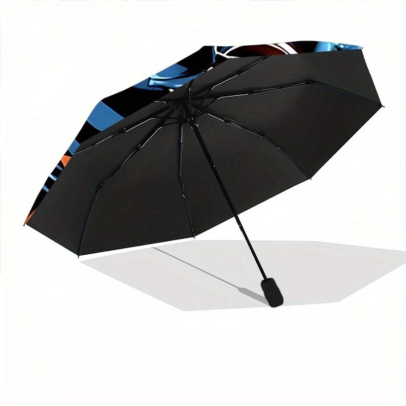 1pc Dragon Ball Z Goku Super Saiyan Blue Artwork Automatic Folding Umbrella - Portable 3-Fold Design, 8-Rib Outdoor Umbrella, Festival Gift for F