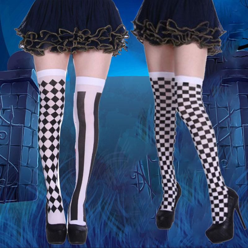 Clown Costume Plaid Knee-High 