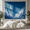 Ins Minimalist Crescent Moon Cloud Tapestry Healing Starry Sky Background Cloth Living Room Decoration