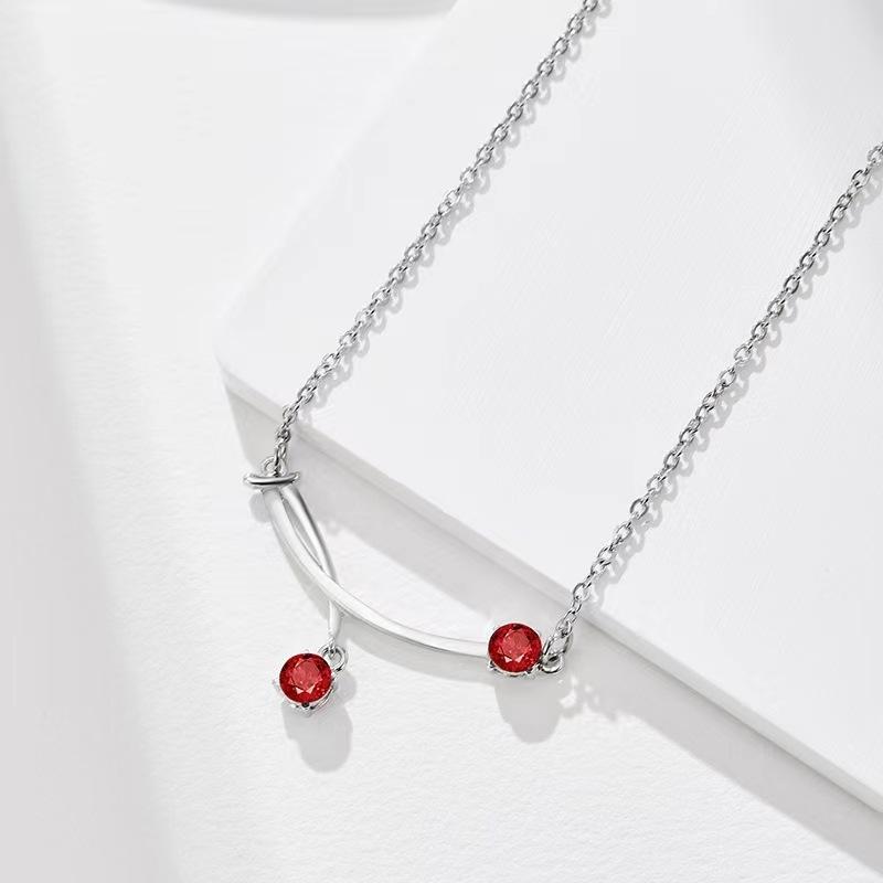 Cherry necklace women's new simple ins design versatile titanium steel collarbone chain neck chain jewelry women