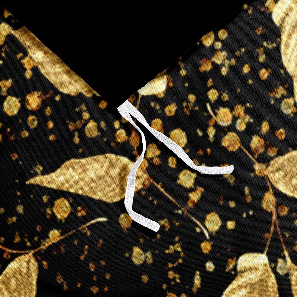 Goldenes Blatt Dreiteiliger Bettbezug 3D Digitaldruck Bettwäscheset Premium Luxus Bettdecke