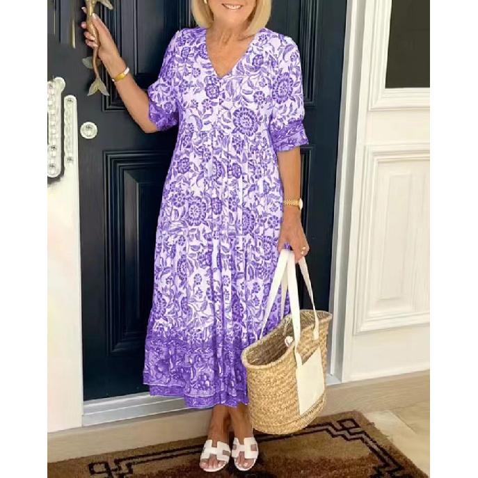New Women'S Clothing Daily Temperament Elegant Casual Pure Desire Sexy Printed Jumpsuit Long Skirt Light Dress High-End Party Dress