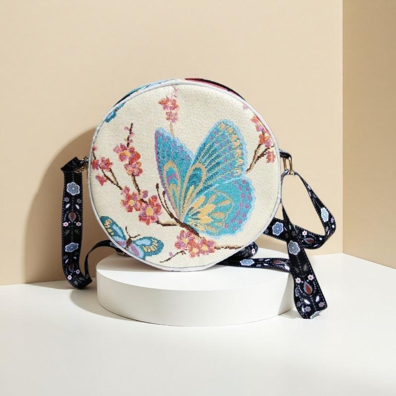 Ethnic-style Hand-held and Crossbody Multi-purpose Bag, Embroidered Bag, Casual Double-sided Hanfu Small Cloth Bag