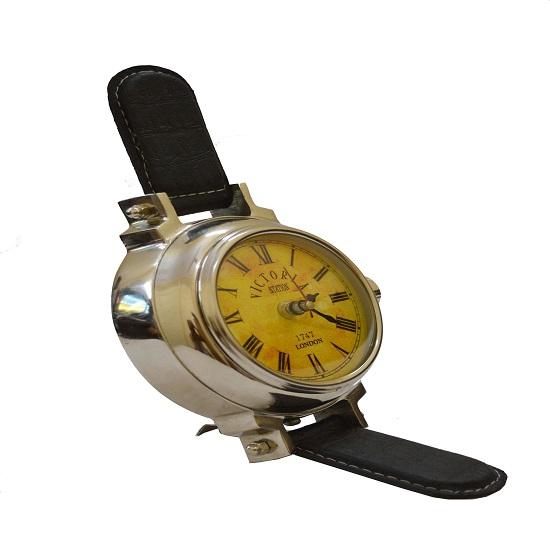 Wrist Watch Style Table Clock Chrome Finish Aluminium Desk Clock Antique Table Clock Office Table Clock Stand Clock